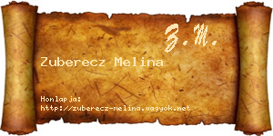 Zuberecz Melina névjegykártya